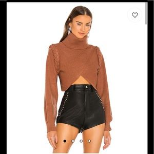 Revolve fresia turtleneck cropped sweater Michael Costello XS - reversible